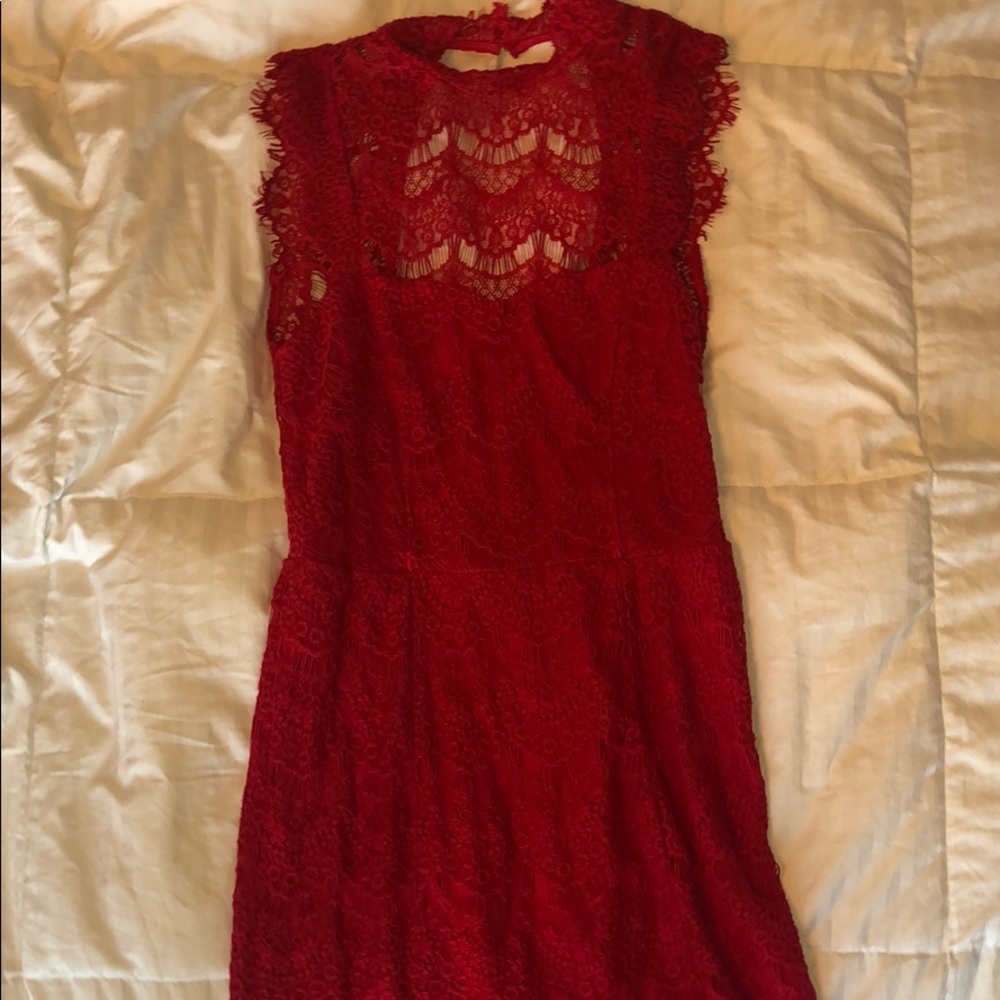 RED LACE FREE PEOPLE DRESS